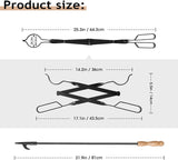 26 Fireplace Fire Pit Tongs & 32 Fire Pit Poker. Fireplace Wood Stove Firewood Tongs. Black Heavy Duty Wrought Iron Log Grabber Fire Pit Tools for Campfire. Fireplace. Bonfires. Indoor&Outdoor Use