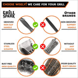 BBQ Grill Brush and Scraper 18 | Stainless Steel Cleaning Brush Accessories | Best for Weber Gas. Charcoal. Porcelain. Cast Iron. All Grilling Grates
