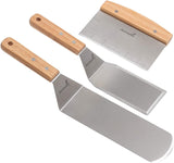 Professional Metal Spatula Set - Stainless Steel Spatula and Griddle Scraper - Heavy Spatula Griddle Accessories Great for Cast Iron Griddle BBQ Flat Top Grill - Commercial Grade