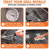 BBQ Grill Brush and Scraper 18 | Stainless Steel Cleaning Brush Accessories | Best for Weber Gas. Charcoal. Porcelain. Cast Iron. All Grilling Grates