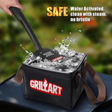 GRILLART Grill Brush Bristle Free. Steamwizards [Ultra Safe & Efficient] Grill Cleaner Brush with 1 Replacement Head. for Cast Iron and Stainless Steel Grates. BBQ Grill Brush for Outdoor Grill