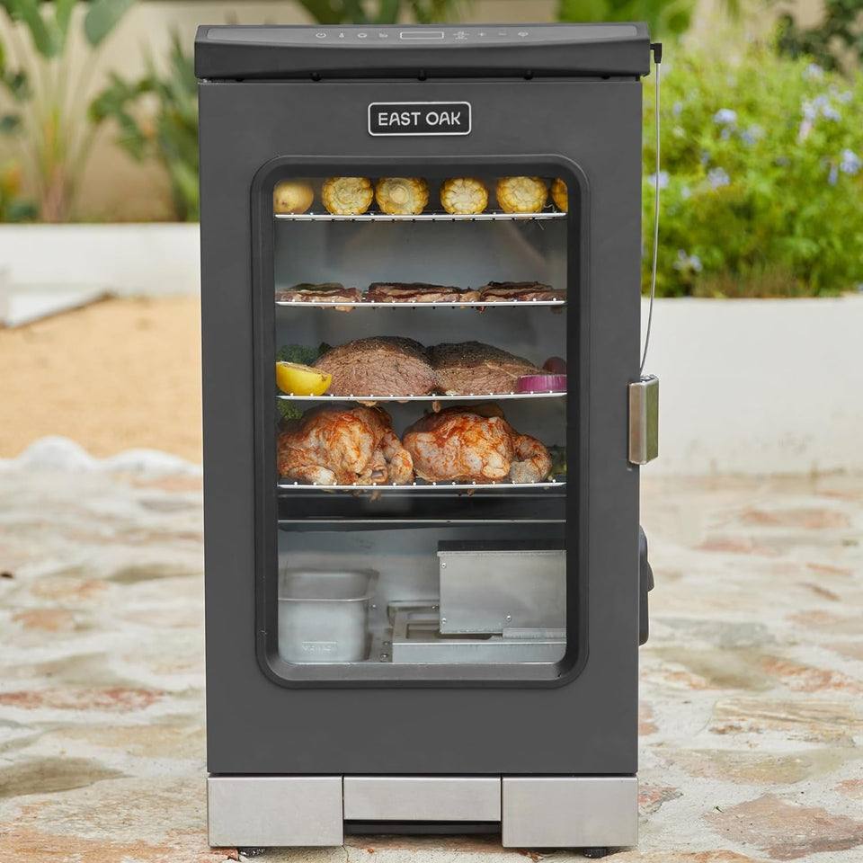 30 Digital Electric Smoker with Glass Door and Extra Long Constant Smoking. 725 Sq Inches. 4 Detachable Racks Outdoor Smokers for Party. Home BBQ. Backyard