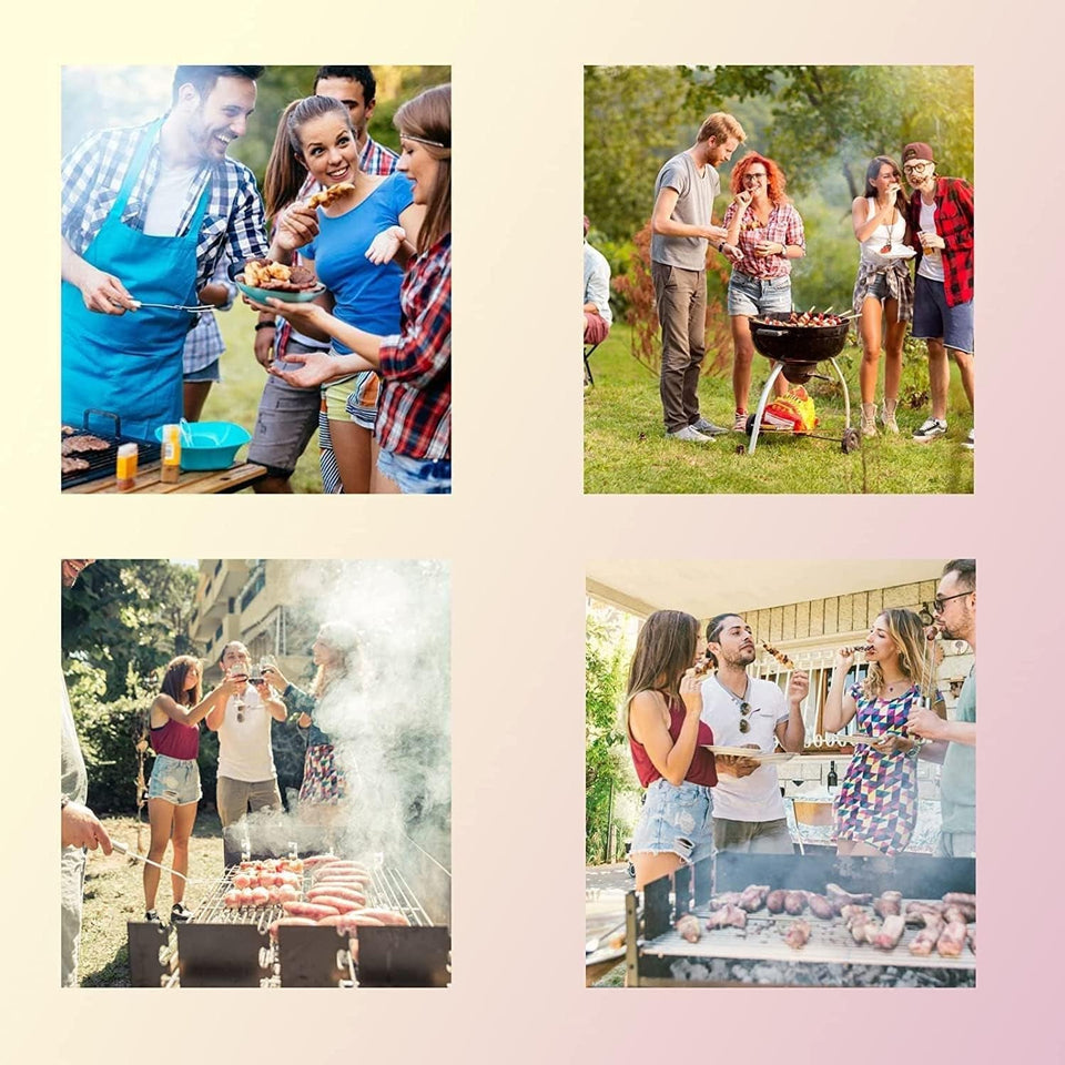 10-Inch Skewer for BBQ Kebab. Unbleached Long Bamboo/Wood Roasting Sticks for Grill -Heavy Duty Thickness -Flat Stick Flag Handle -With Dust-Free Packaging (100-Pack)