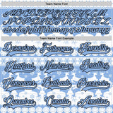 Custom White Light Blue-Black 3D Christmas Ugly Sweater Hockey Lace Neck Jersey