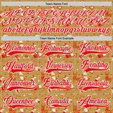 Custom Old Gold Fire Red-White 3D Christmas Hockey Lace Neck Jersey