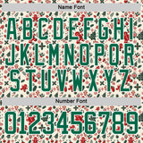 Custom Cream Kelly Green-White 3D Christmas Hockey Lace Neck Jersey