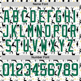 Custom White Kelly Green-White 3D Christmas Hockey Lace Neck Jersey