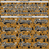 Custom Old Gold Black-White 3D Christmas Hockey Lace Neck Jersey