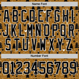 Custom Old Gold Black-White 3D Christmas Hockey Lace Neck Jersey