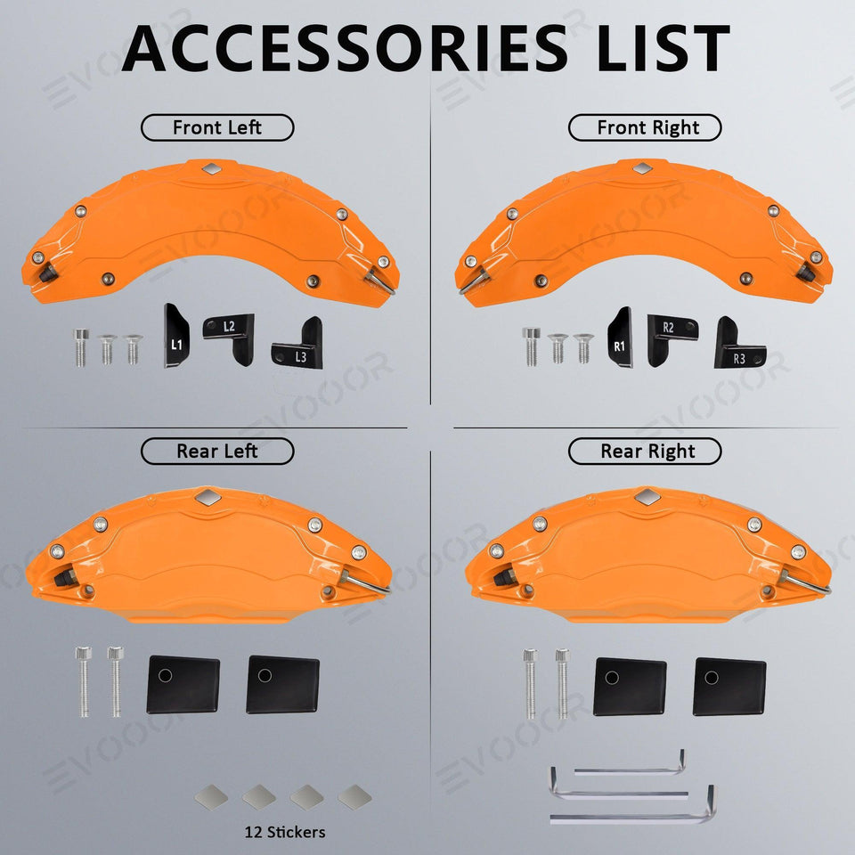 Model S/X Orange Brake Caliper Covers for Tesla 2021-2023  (4Pcs)