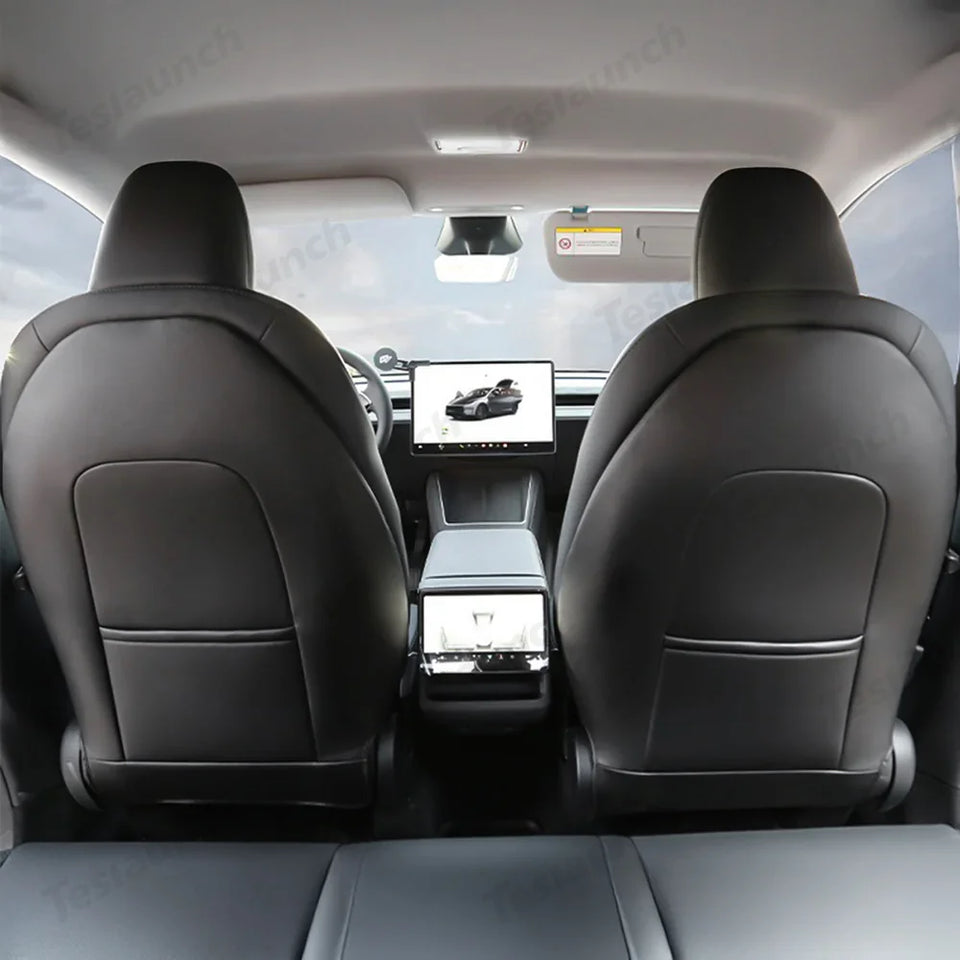 Leather Kick Mat Seat Back Protector for Tesla Model Y Juniper 2025+