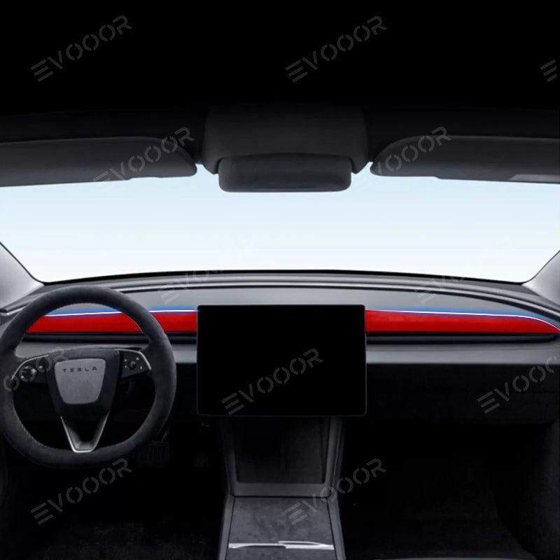 2024 Model 3 Highland Alcantara Dashboard Fabric Decorative Sticker Cover For Tesla