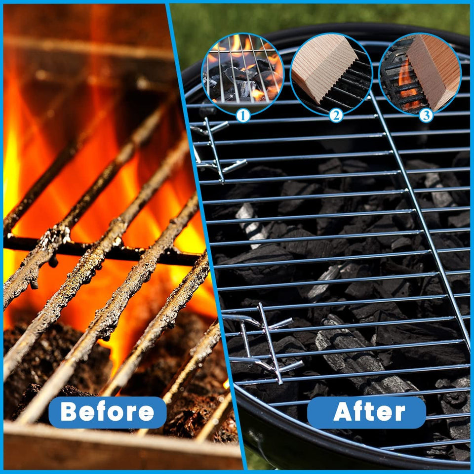 Grill Scraper. Soild Oak Wooden Grill Brush. Grill Scraper for Outdoor Grill. Bristle Free Grill Scrapers. Grill Grate Cleaner Safe Wood Grill Brusher