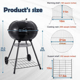 22-Inch Charcoal Kettle Grill Set of 12. Hasteel 2 Layer Grilling Racks Outdoor BBQ Grill. Heavy Duty Large Enameled Grills with Grilling Accessories for Camping Backyard Picnic. Barbecue Spatula