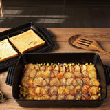 2-In-1 Pre Seasoned Cast Iron Dutch Oven with Skillet Lid.Casserole Dish.Rectangular Baking Pan.Griddle Pot Set. 6QT. 9X13