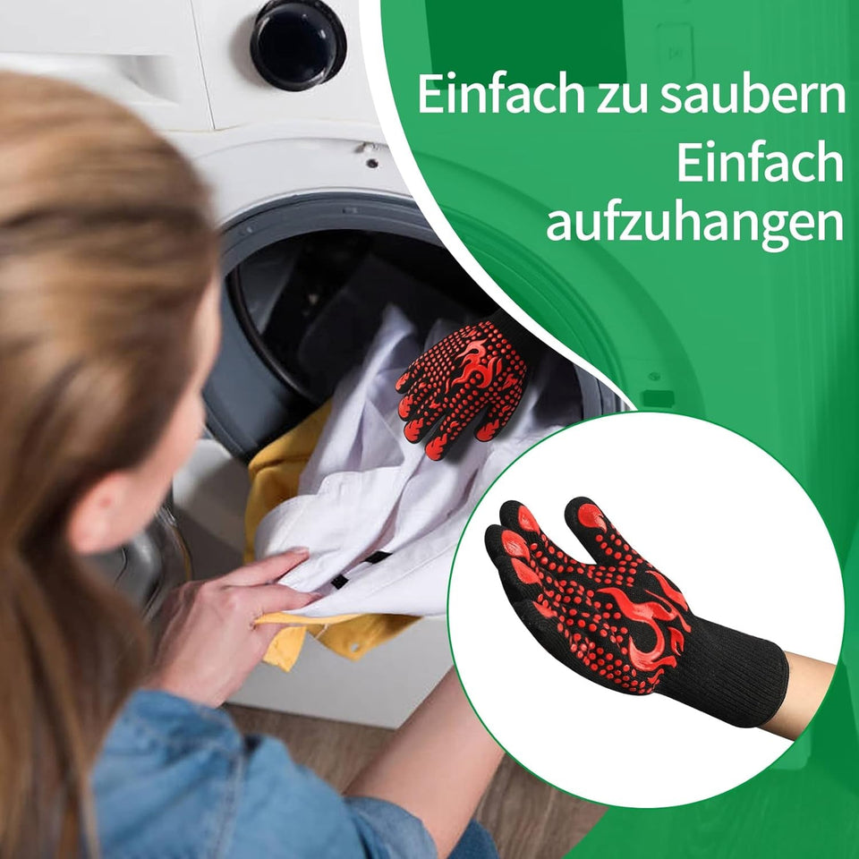 1 Pair/2 Pieces BBQ Gloves. Grilling Gloves. Heat Resistant Barbecue Oven Gloves. 1472°F/800°C Kitchen Fireproof Mitts Heat Proof for Grilling. Baking. Cooking. Welding Gloves Mitts - Red