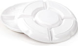 3 Pack Divided Serving Tray. 13 Inch Unbreakable Chip and Dip Platter. Melamine Appetizer Serving Plate. 5 Sectional Party Snack Relish Tray for Serving Food. Nuts. Candy. Dried Fruit. Veggies