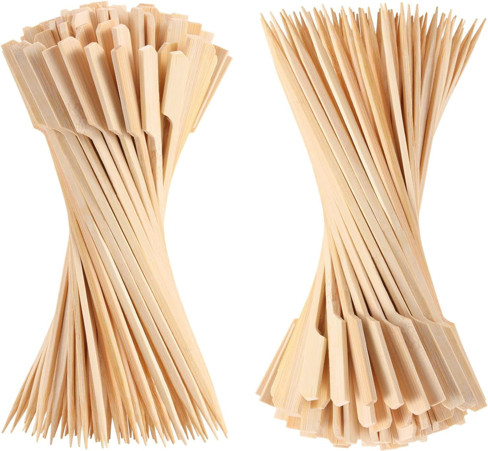 200 PCS Bamboo Skewers for Appetizers. 4.7 Inch Toothpicks. Cocktail Picks for Drinks. Fruit Kababs. Sausage. Barbecue Snacks. Natural Wooden Paddle Skewer Mini Food Sticks. Charcuterie Accessories