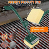 Grill Brush Bristle Free with Scraper.22 Extra Long Steam Grill Brush for Outdoor Grill.Replaceable Cleaning Head.Safe Grill Cleaner for Cast Iron/Stainless-Steel Grates.Ideal BBQ Gifts for Men Dad