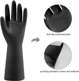 4 Pairs Rubber Kitchen Dishwashing Gloves - Reusable Household Cleaning Gloves for Washing Dishes and Cleaning Tasks. Flexible Durable and Non-Slip (Medium. Black)