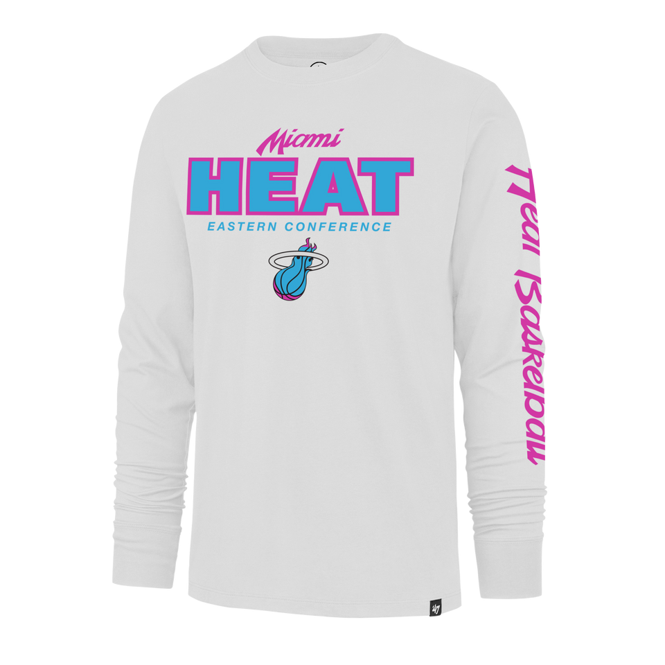 '47 Brand Miami HEAT Original Vice Nights White Long Sleeve Tee