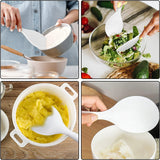2 Pcs Non‑Stick Plastic Rice Paddle – Standing Rice Spoon Spatula. Heat Resistant. White