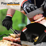 200 Pcs Disposable BBQ Gloves with 4 Pairs Cotton Liners Grilling Gloves BBQ Cooking Gloves(Black. White. Large)