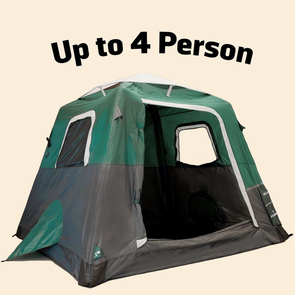 2-Step Cabin Tent – Petite taille + Bâche de camping OFFERTE (jusqu'à 4 personnes. FR).