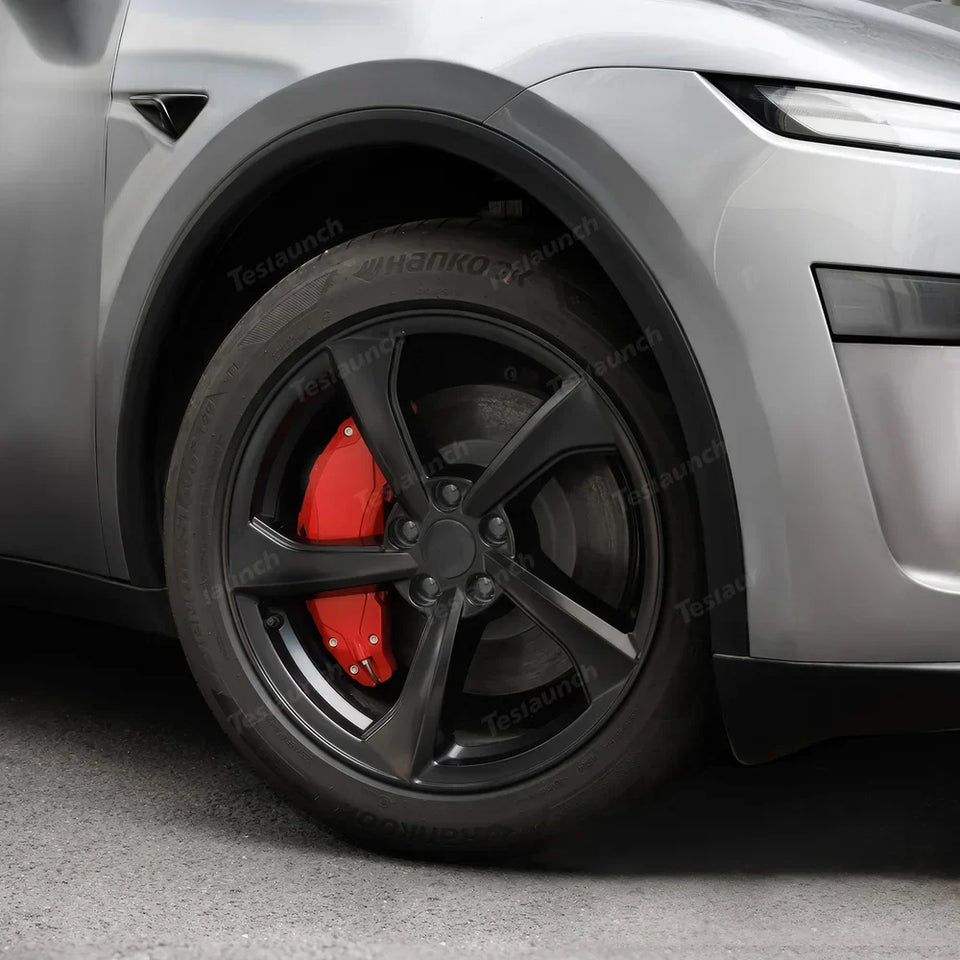 Set of 4 Red Brake Caliper Covers for Tesla Model Y - Enhanced Style for 2025+ Models