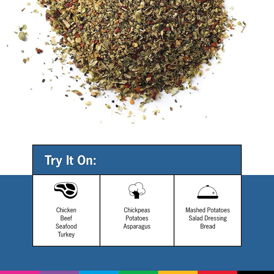 - Greek Freak Mediterranean Spice Blend - All-Purpose Rubs. Spices and Seasonings - Use On: Chicken. Chickpeas. Beef. Seafood. Pork. Vegetables. Turkey. Potatoes and Salad Dressing - 4 Oz