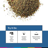 - Greek Freak Mediterranean Spice Blend - All-Purpose Rubs. Spices and Seasonings - Use On: Chicken. Chickpeas. Beef. Seafood. Pork. Vegetables. Turkey. Potatoes and Salad Dressing - 4 Oz