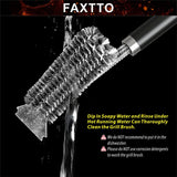 Grill Brush with Extra Strong Long Handle BBQ Cleaner Accessories - Safe Wire BBQ Brush. Triple Barbecue Scrubber Cleaning Brush for Gas/Charcoal Grilling Grates