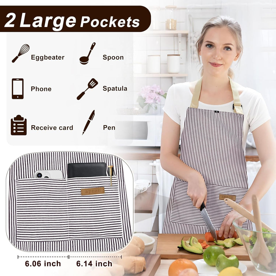 2 Pack Apron. Aprons for Women with Pockets. Cooking Aprons for Women. Kitchen Aprons. Aprons for Cooking