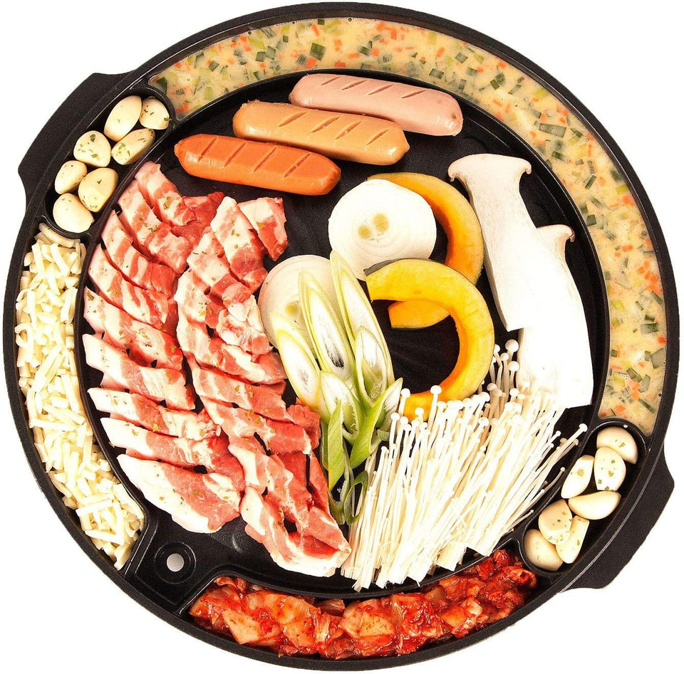 - Master Grill Pan. Korean Traditional BBQ Grill Pan - Stovetop Nonstick Indoor/Outdoor Smokeless BBQ Cast Aluminum Grill Pan