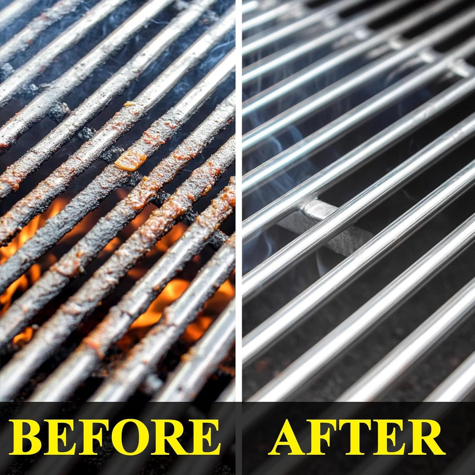 BBQ Grill Brush Bristle Free.4 in 1 Grill Brush for Outdoor Grill with Replaceable Cleaning Head.18.8 Extra Long Safe Steam Grill Cleaner Brush with Scraper.Bbq Accessories Gifts for Men