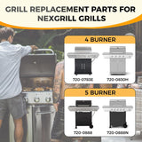 17 Inch Cast Iron Grill Grates for Nexgrill 4 Burner 720-0830H 720-0783E 720-0830X 720-0888S and 5 Burner 720-0888N 720-0888 720-0697 Replacement Cooking Grate Parts