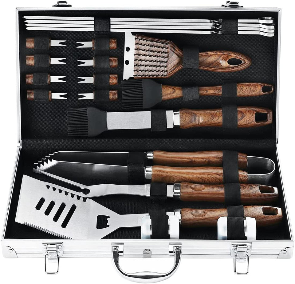 21PCS Professional Stainless Steel Grill Accessories Set for Men Dad Women - Perfect Grill Gift on Father'S Day. Christmas. Birthday - Complete BBQ Kit for Outdoor Camping Barbecue