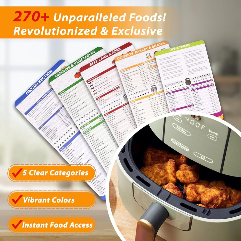 270+ Foods Air Fryer Cheat Sheet Magnets Cooking Guide Booklet. Air Fryer Cooking Guide Magnetic. Air Fryer Accessories for Fryer