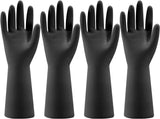 4 Pairs Rubber Kitchen Dishwashing Gloves - Reusable Household Cleaning Gloves for Washing Dishes and Cleaning Tasks. Flexible Durable and Non-Slip (Medium. Black)