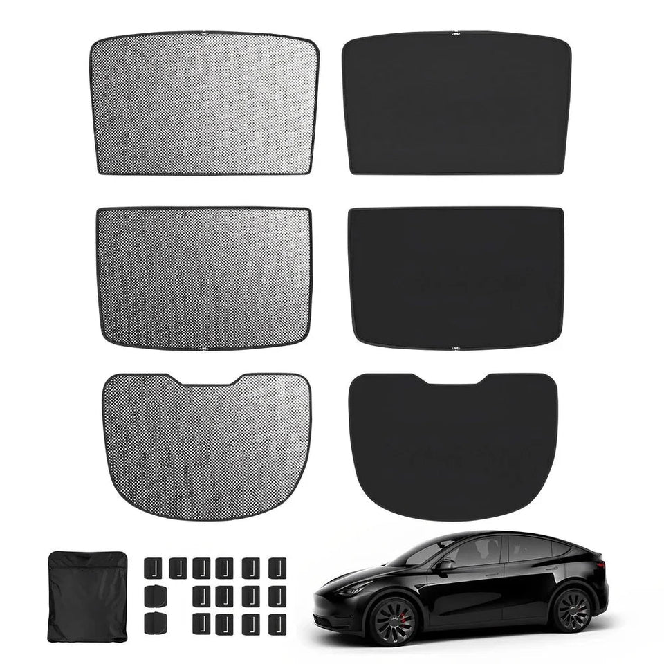 2023 Tesla Upgrade Built-In Reflective Sunroof and Rear Windshield Sunshade For Model Y / Model 3 - Lightweight Reflective Silver Coated Sun Visor
