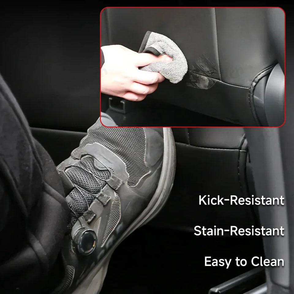 Leather Kick Mat Seat Back Protector for Tesla Model Y Juniper 2025+