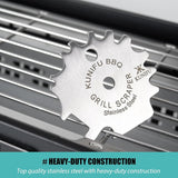 KUNIFU BBQ Grill Scraper. Stocking Stuffers. Bristle-Free for Griddle. Kitchen Gadgets Cleaner. Camping Accessories. Ideal Gifts for Christmas. for Men. Dad. Husband. Boyfriend. Fathers Day