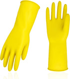 3-Pairs Reusable Household Gloves. Rubber Dishwashing Gloves. Extra Thickness. Long Sleeves. Kitchen Cleaning. Working. Painting. Gardening. Pet Care (Size L. Yellow. HH4601)