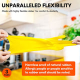 3-Pairs Reusable Household Gloves. Rubber Dishwashing Gloves. Extra Thickness. Long Sleeves. Kitchen Cleaning. Working. Painting. Gardening. Pet Care (Size L. Yellow. HH4601)