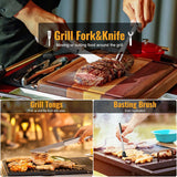 22Pcs Grilling Accessories. BBQ Accessories with Aluminum Case. Stainless Steel Grill Set Tools for Outdoor Camping&Barbecue. Grilling Gifts for Men Dad Fathers Day