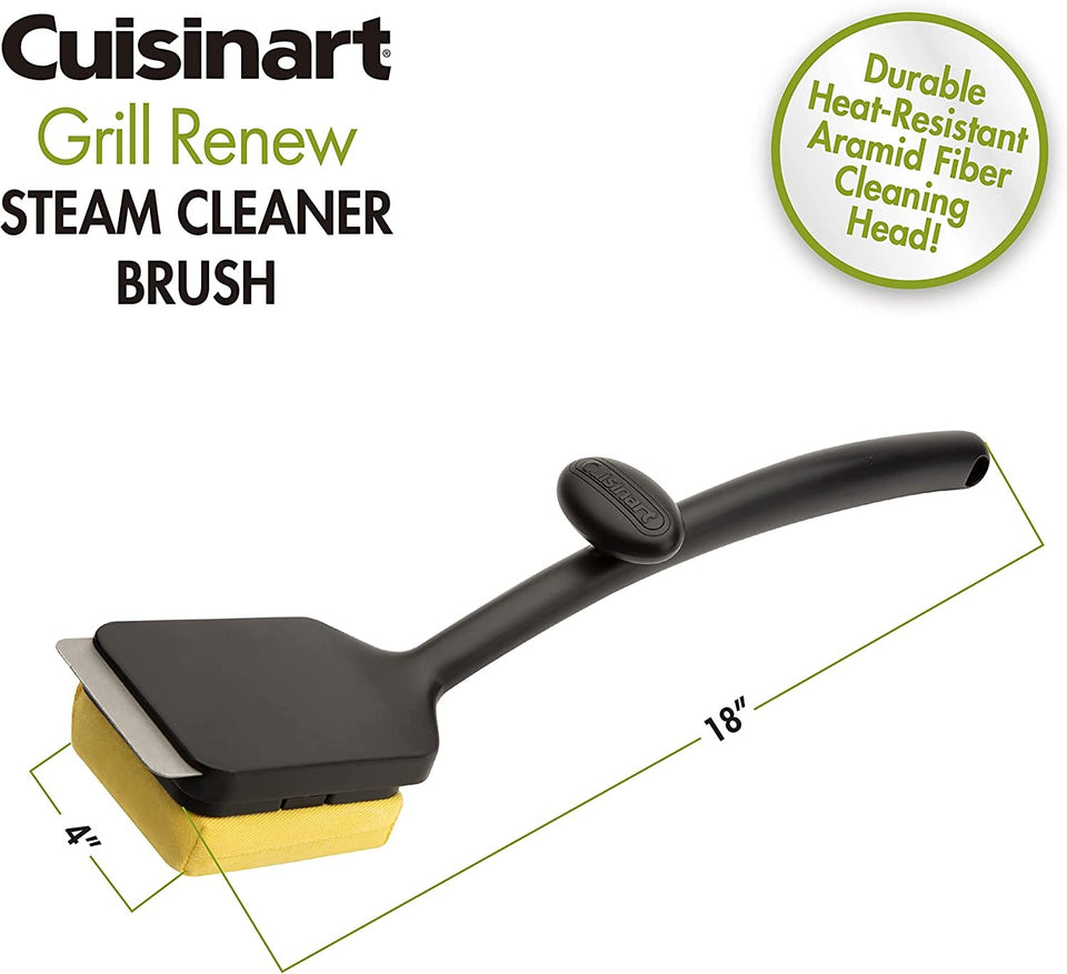 CCB-1000 Grill Renew Steam Cleaner Brush. Safe and Effective Barbecue Cleaning Brush. Replaceable Head. Aramid Fiber Fabric