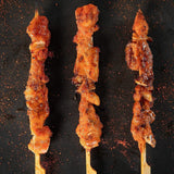 10-Inch Skewer for BBQ Kebab. Unbleached Long Bamboo/Wood Roasting Sticks for Grill -Heavy Duty Thickness -Flat Stick Flag Handle -With Dust-Free Packaging (100-Pack)