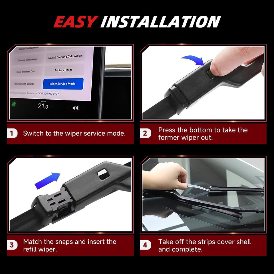 27 and 18 Windshield Wiper Blades Replacement for Tesla Model S (Set of 2)