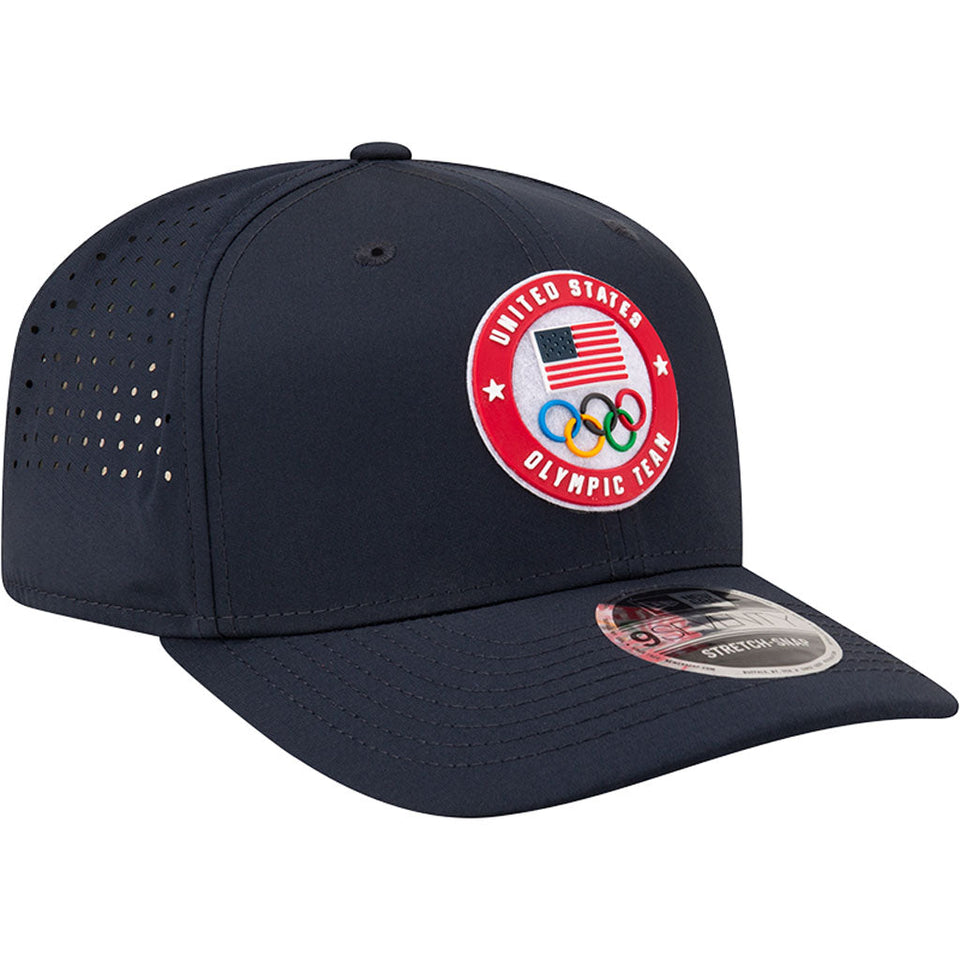 2026 Olympics Team USA New Era Perform 970 Stretch Snap Hat - Navy