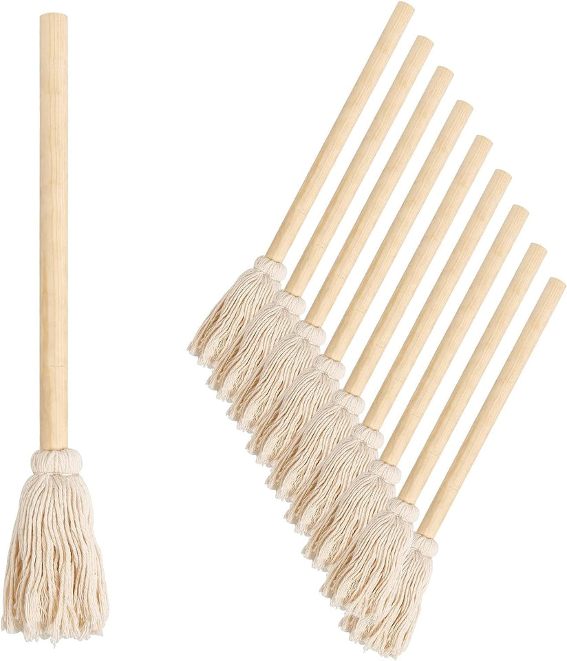 LZMS 10 Pcs Backyard Pro 12 BBQ Grill Basting Brush Mop Brush for Picnic Barbeque Grilling Smoking Steak - Perfect for Cooking or Cleaning